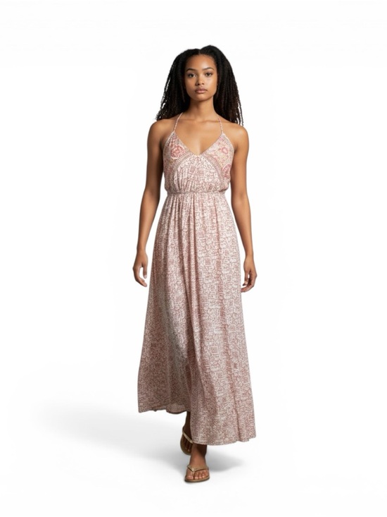 XiRENA Dresses & Skirts - Xirena Printed Maxi Dress Small Boho Open Back Strappy Tassel Tie NWOT